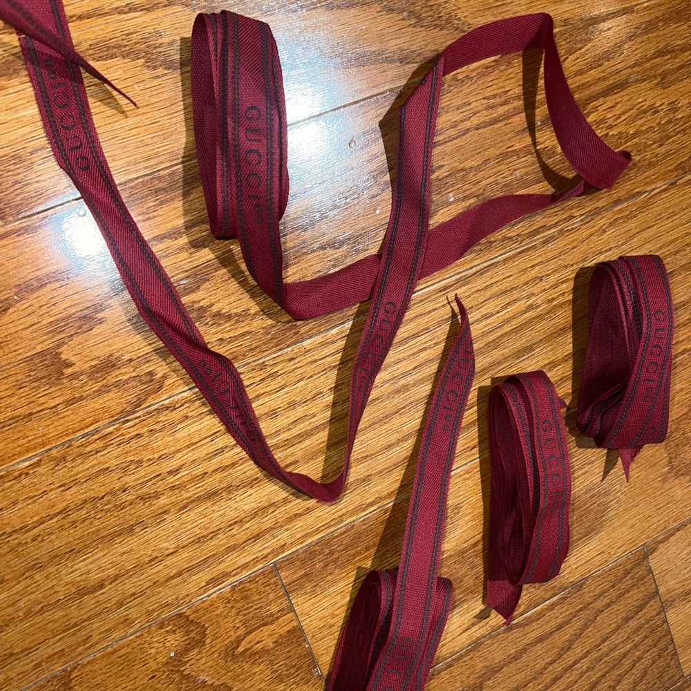 Gucci Deep Red Ribbon with Logo
